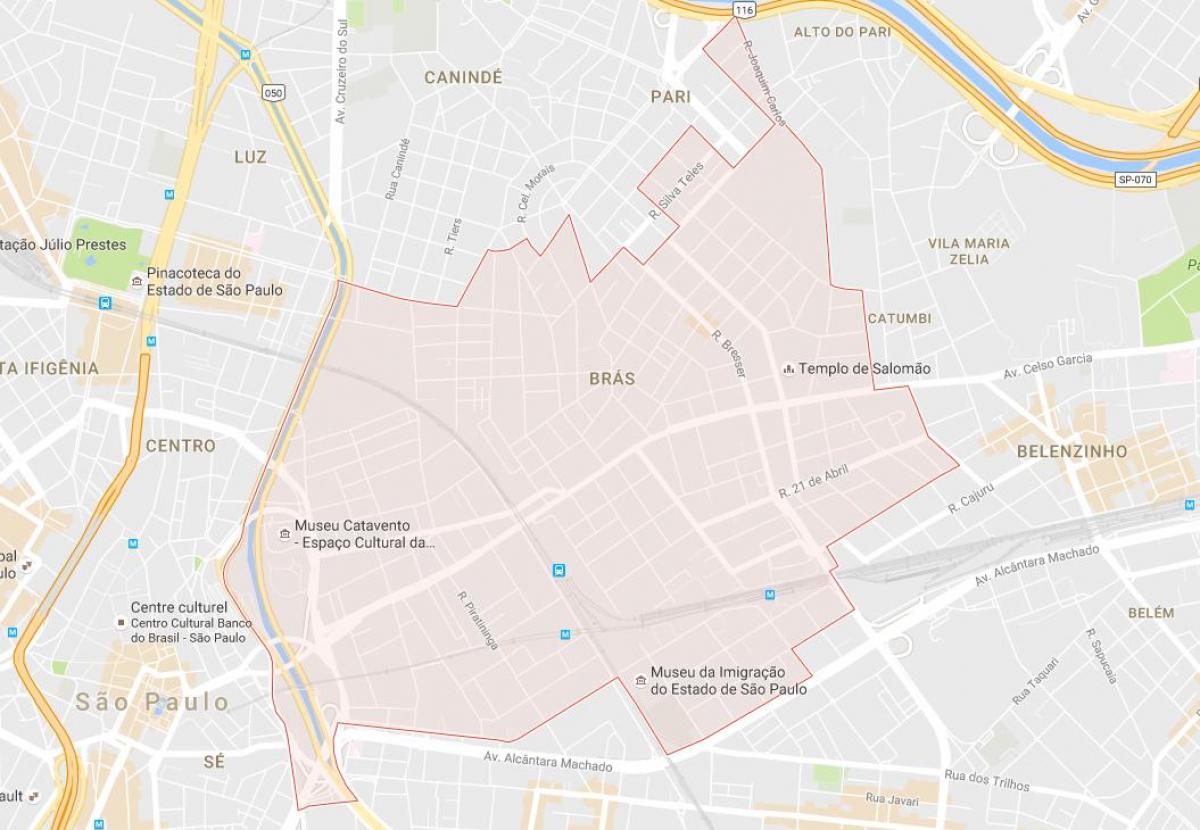 מפה של Brás סאו פאולו
