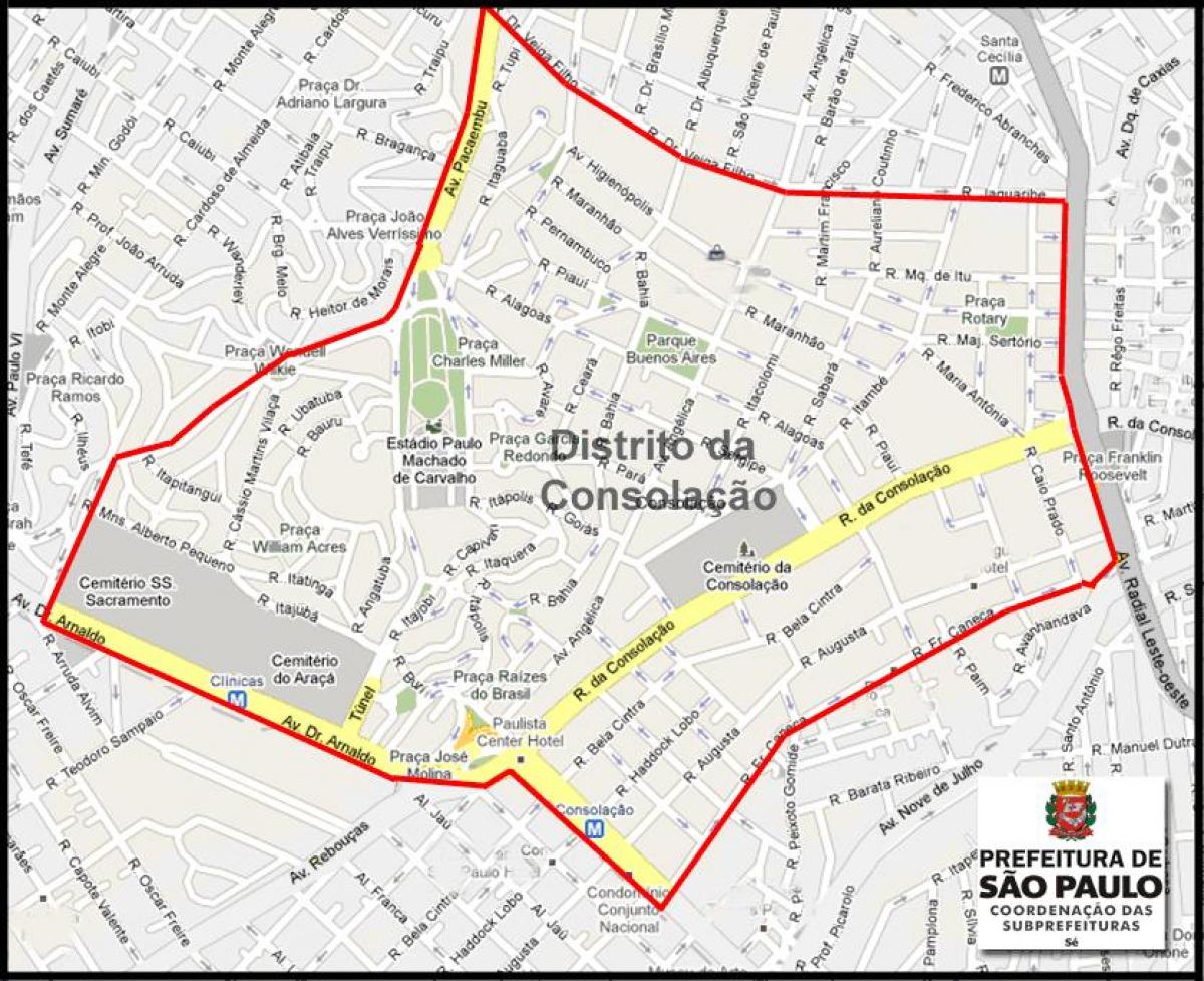 מפה של Consolação סאו פאולו