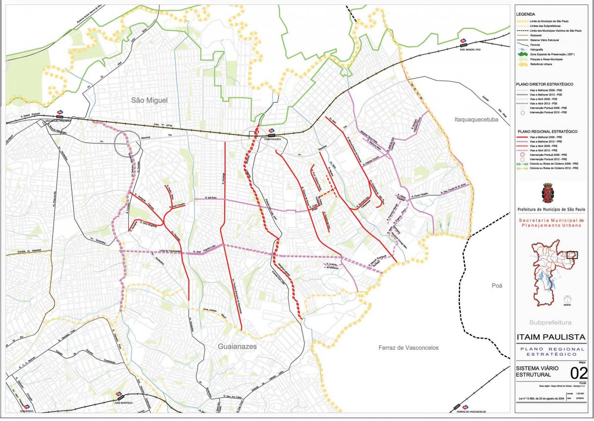 מפה של Itaim Paulista - Vila Curuçá סאו פאולו - כבישים