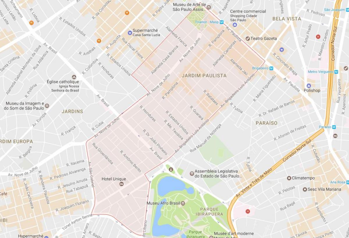 מפה של Jardim Paulista סאו פאולו