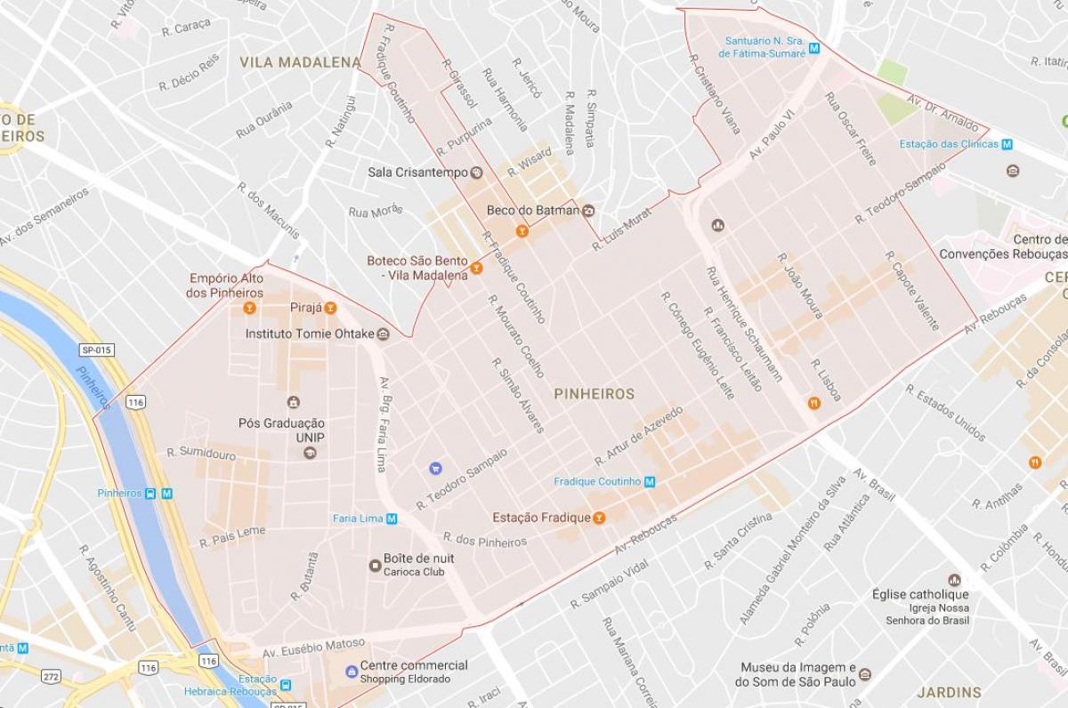 מפה של Pinheiros סאו פאולו