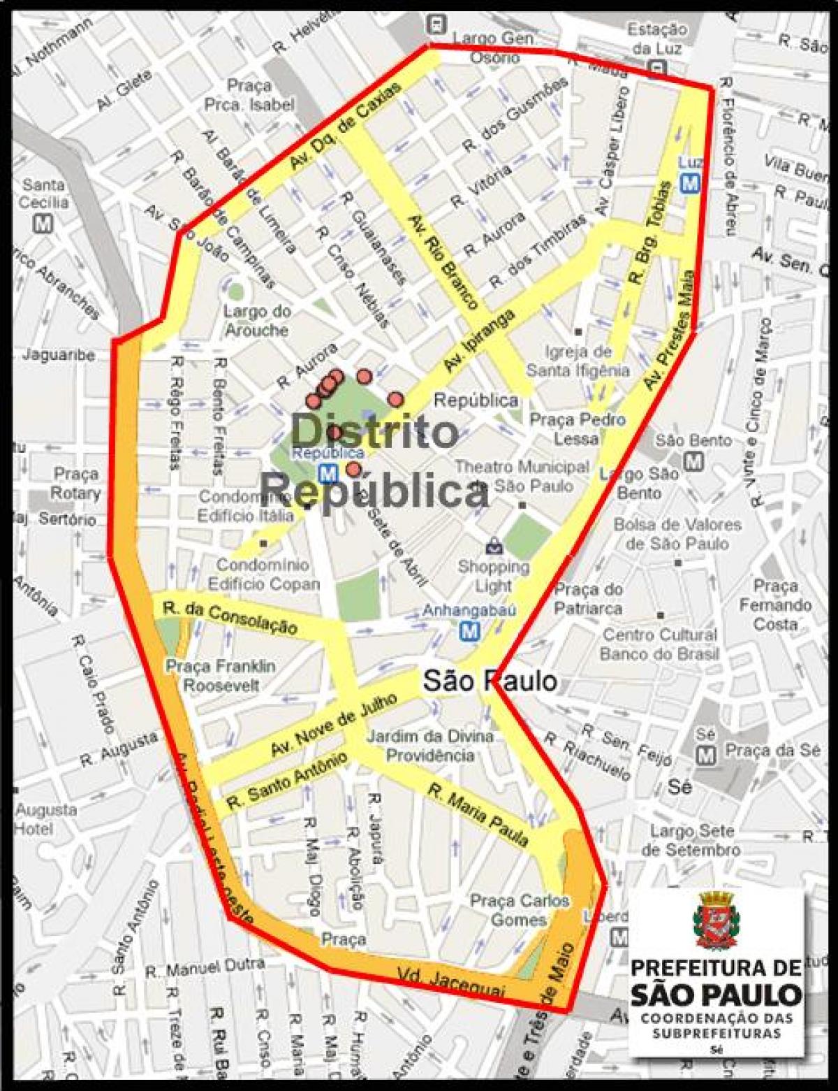 מפה של República סאו פאולו