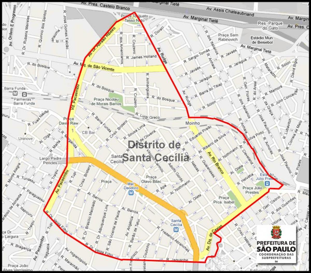 מפה של Santa Cecília סאו פאולו