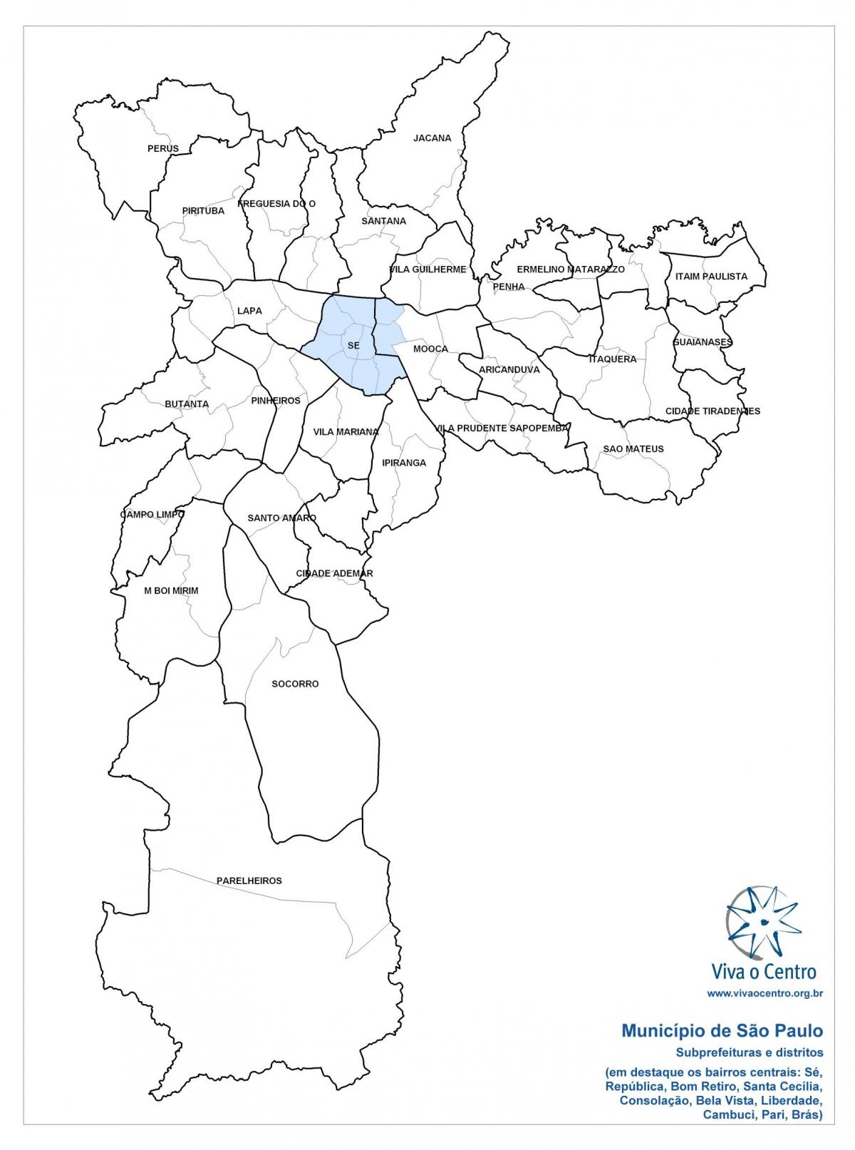 מפה של אזור מרכזי סאו פאולו