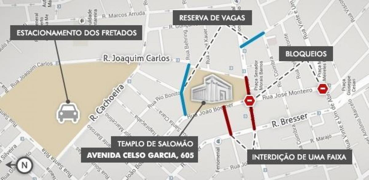 מפה של בית המקדש של שלמה סאו פאולו