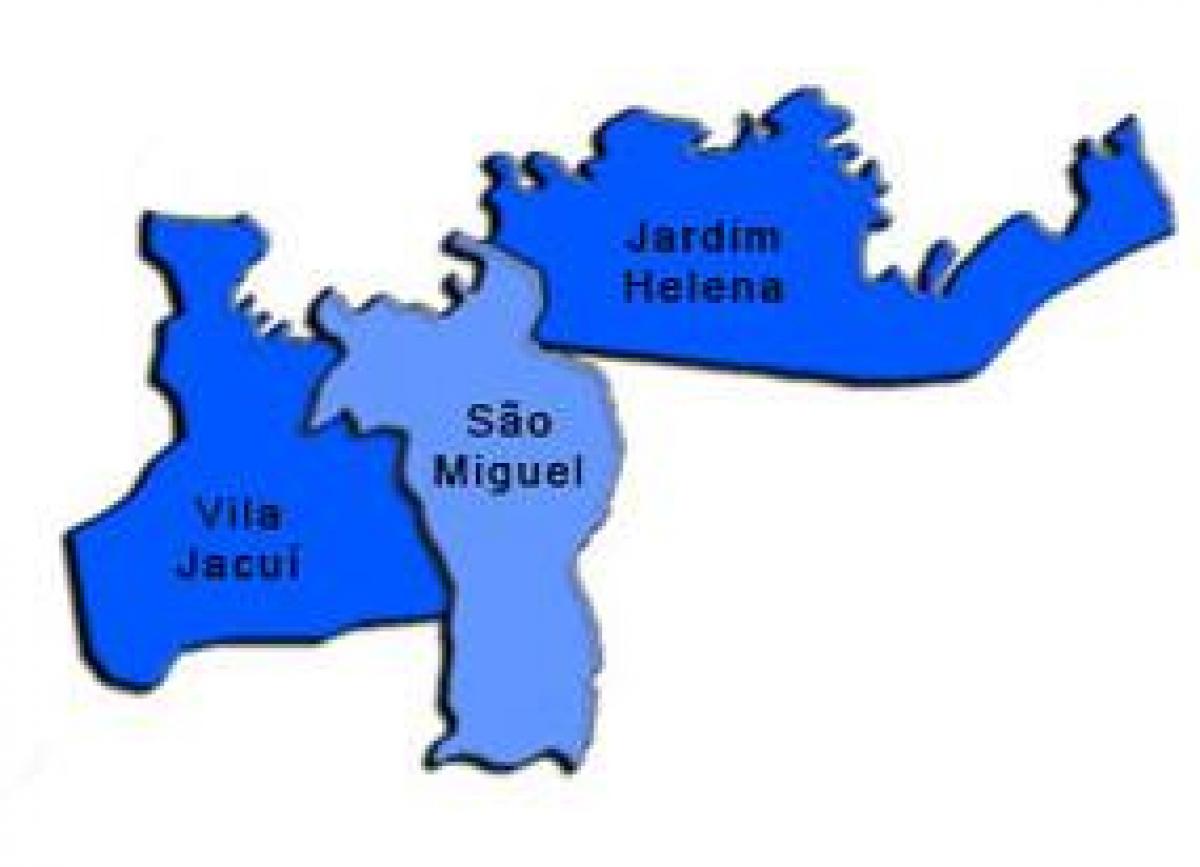 מפה של מיגל פאוליסטה תת-פריפקטורה