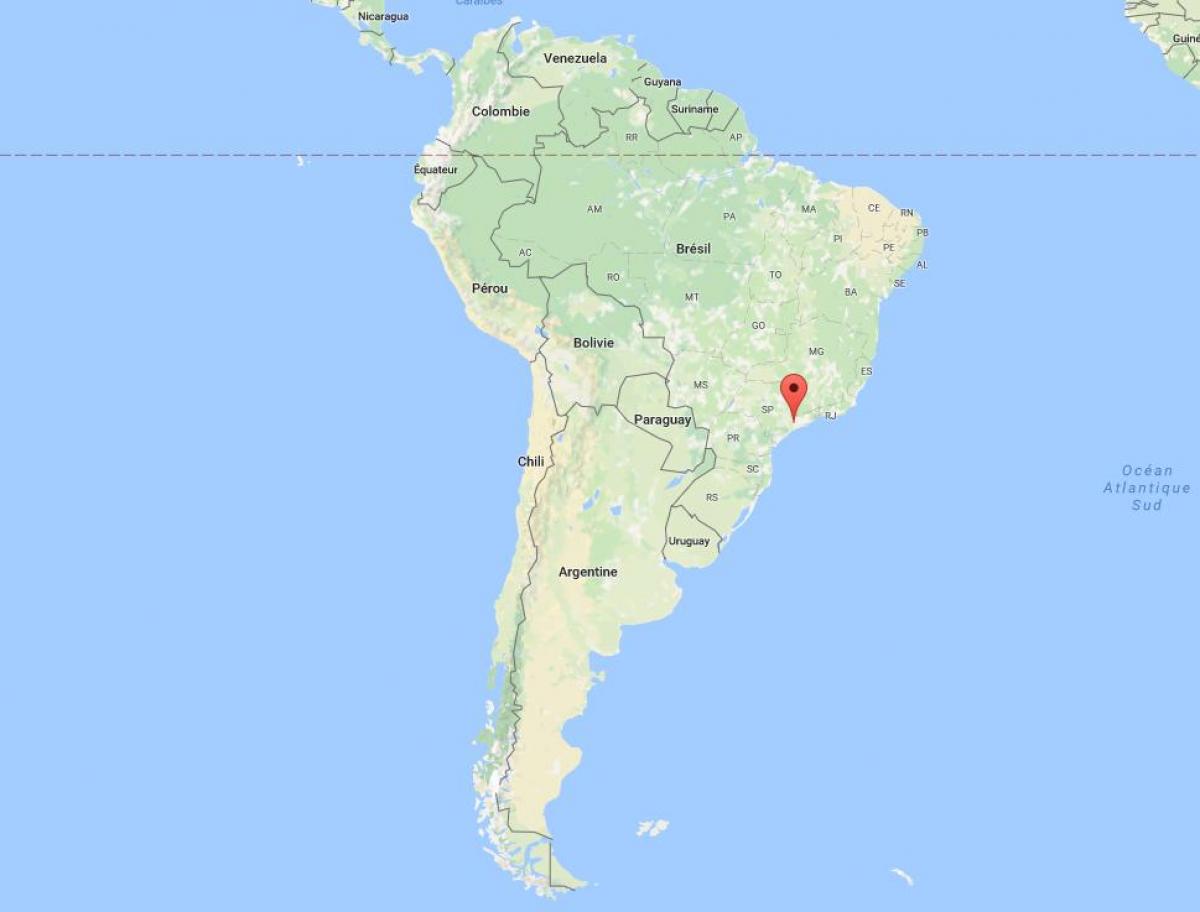 מפה של סאו פאולו בדרום אמריקה.