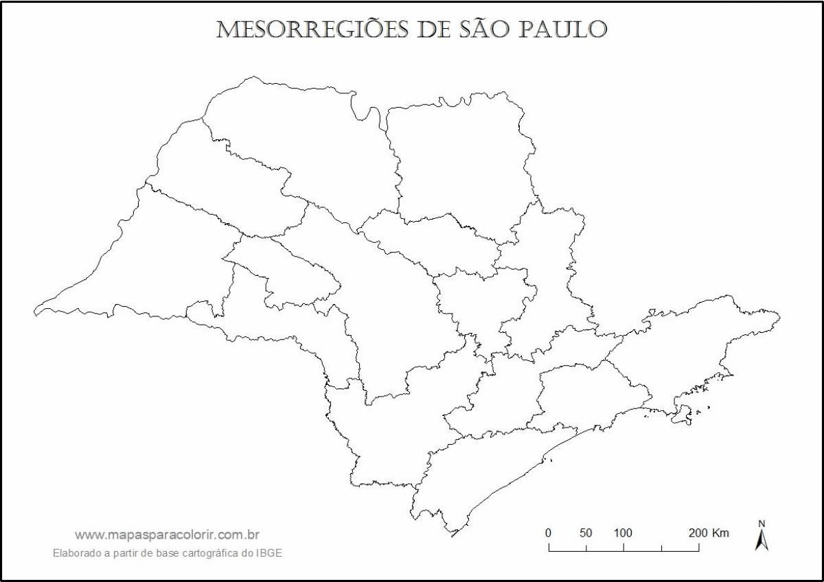 מפה של סאו פאולו בתולה - אזורים