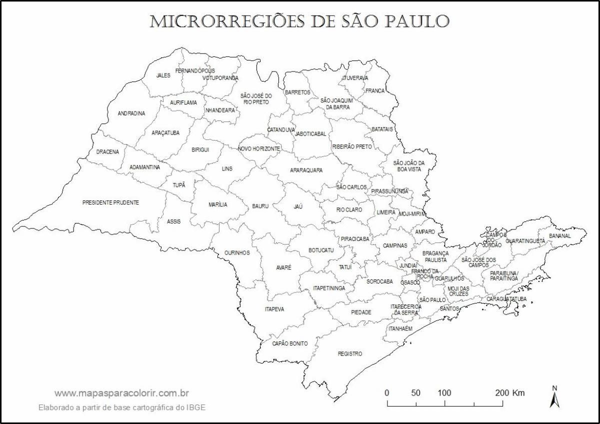 מפה של סאו פאולו בתולה - מיקרו-אזורים