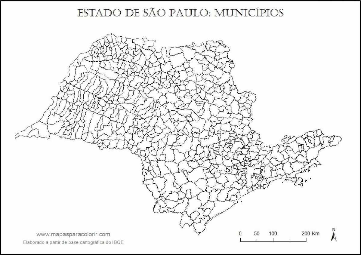 מפה של סאו פאולו בתולה - עיריות