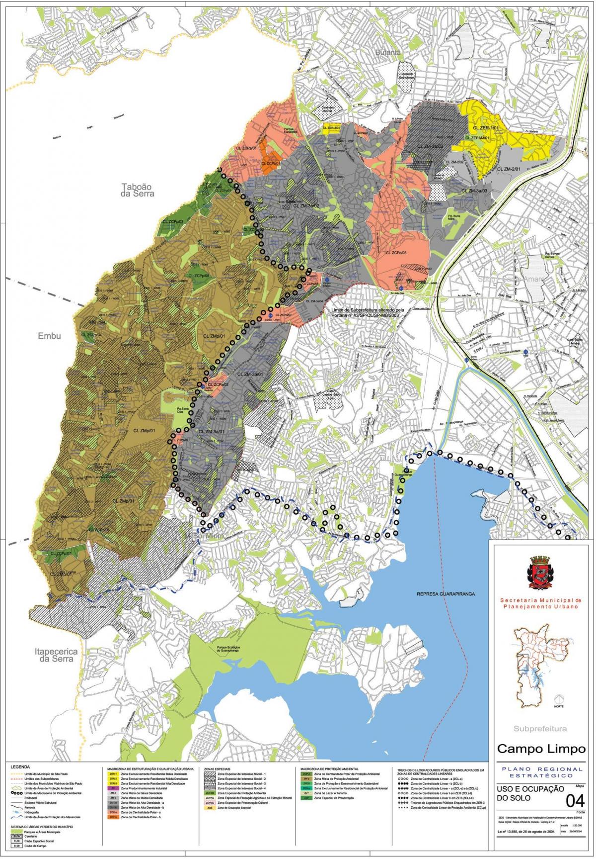 מפה של קאמפו Limpo סאו פאולו - כיבוש האדמה