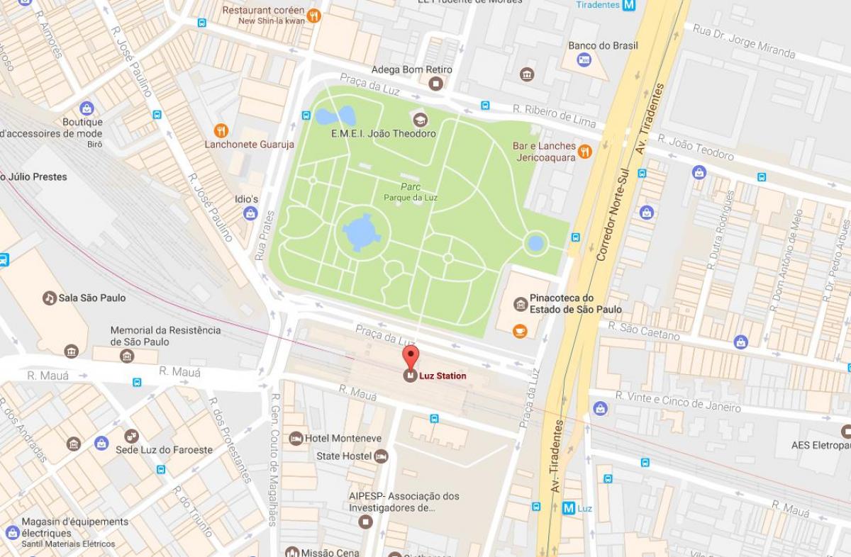 מפה של תחנת הרכבת של לה לוז סאו פאולו