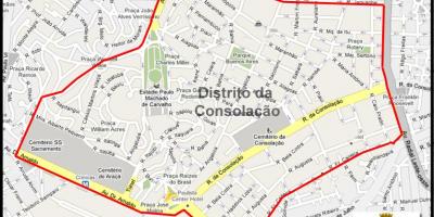 מפה של Consolação סאו פאולו