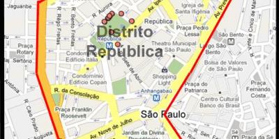 מפה של República סאו פאולו