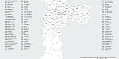 מפה של מחוזות סאו פאולו