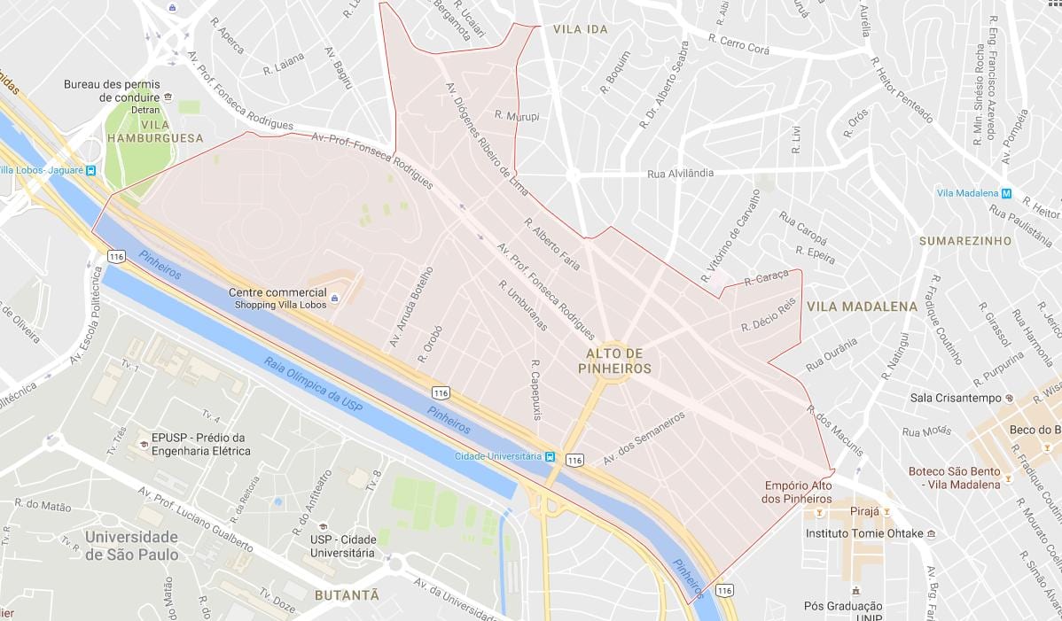 מפה של Alto de Pinheiros סאו פאולו