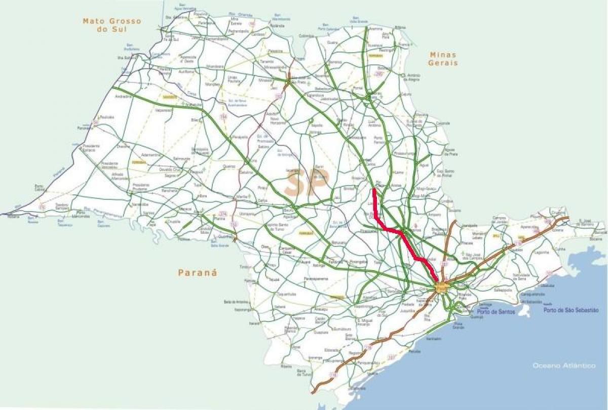 מפה של Bandeirantes כביש - SP 348