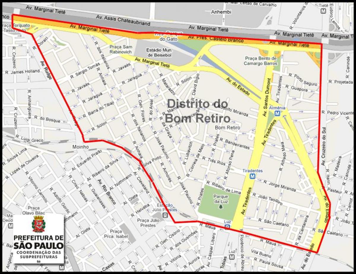 מפה של Bom Retiro סאו פאולו