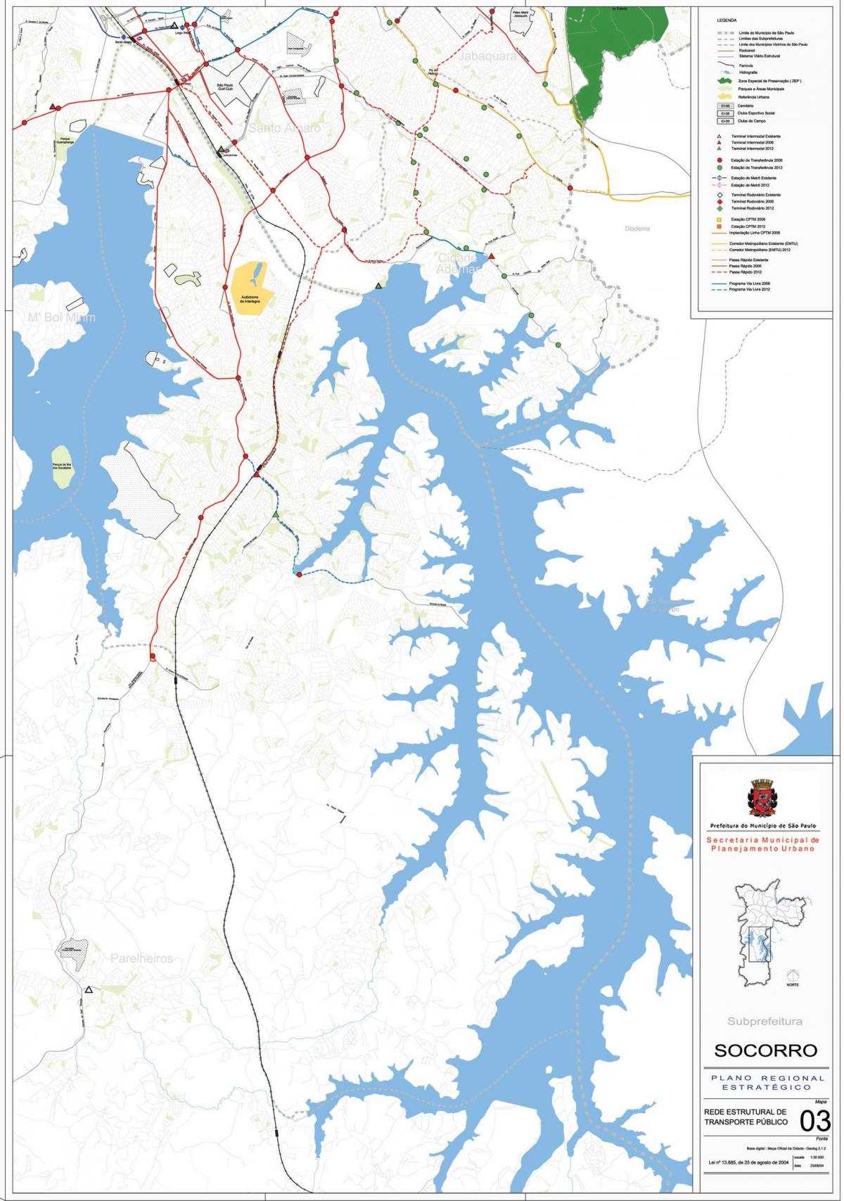 מפה של Capela לעשות סוקורו סאו פאולו - תחבורה ציבורית