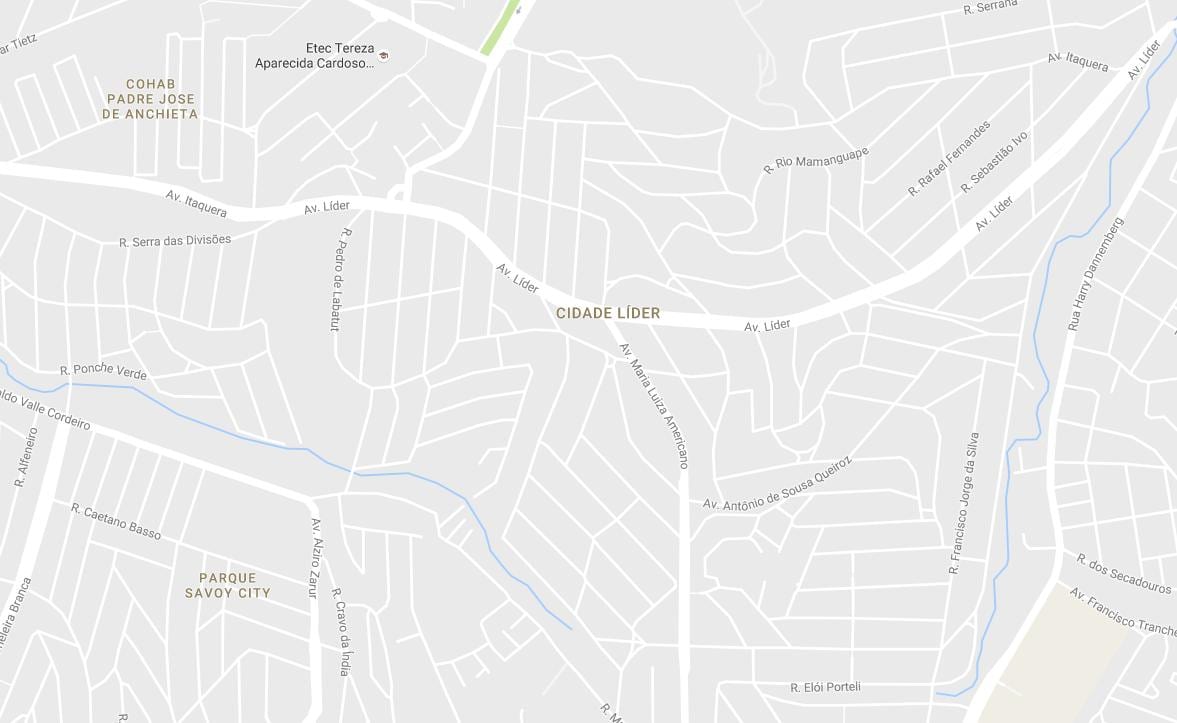 מפה של Cidade המנהיג הראשון סאו פאולו