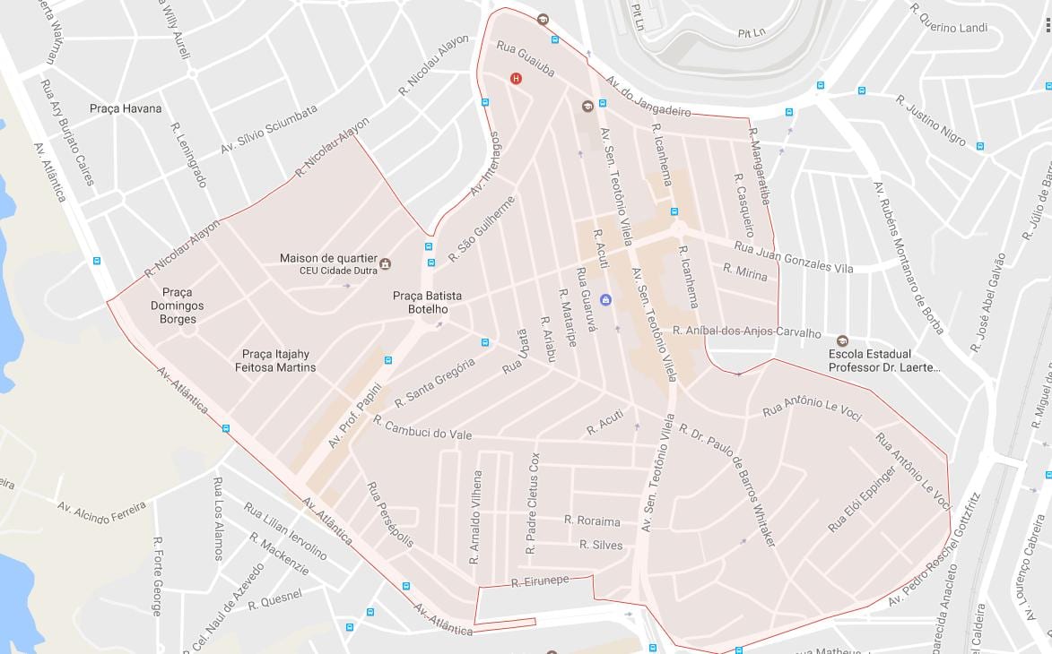 מפה של Cidade Dutra סאו פאולו