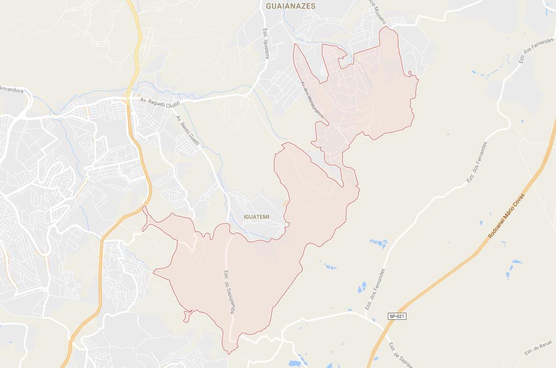 מפה של Cidade Tiradentes סאו פאולו