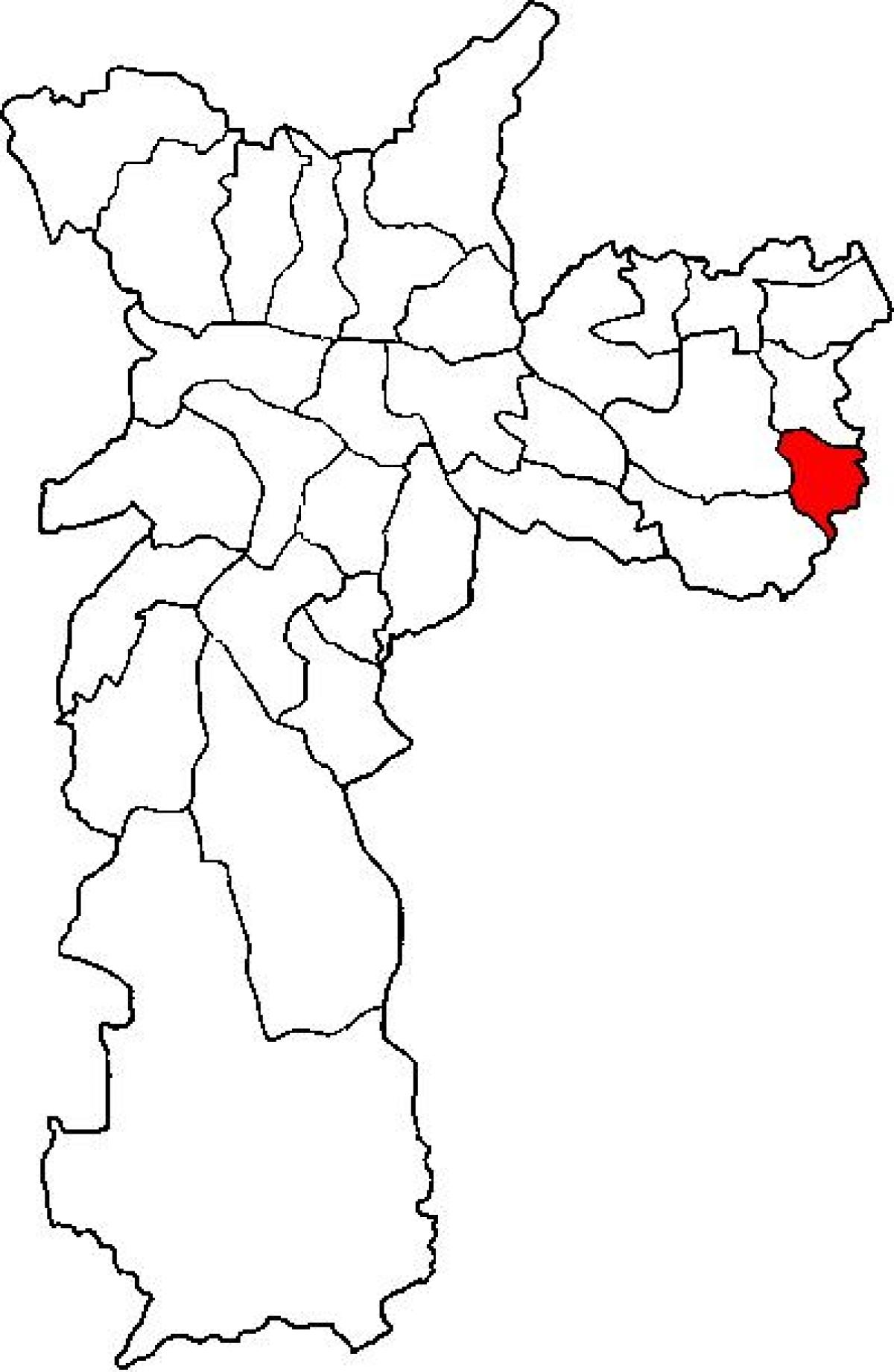 מפה של Cidade Tiradentes מחוז