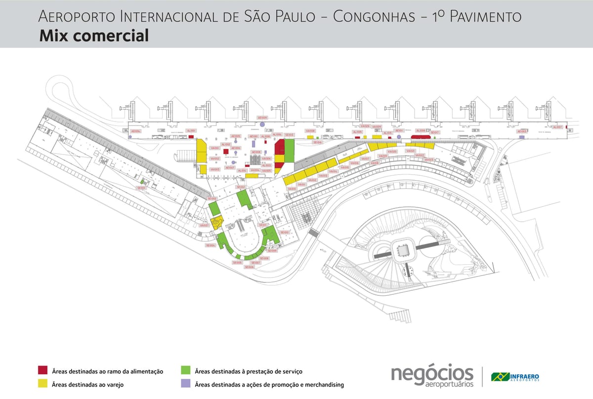מפה של Congonhas airport - קומה 1