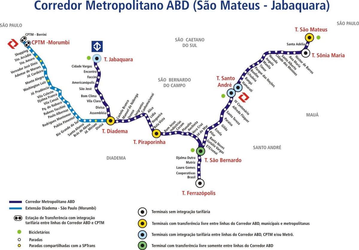 מפה של corredor metropolitano עבד