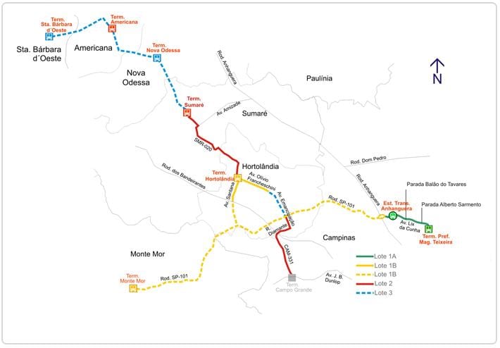 מפה של corredor metropolitano Biléo זוארס