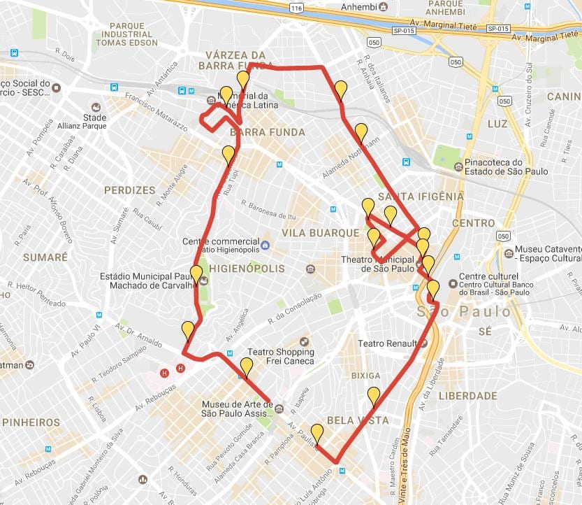מפה של Corrida הבינלאומי, סאו סילבסטרה