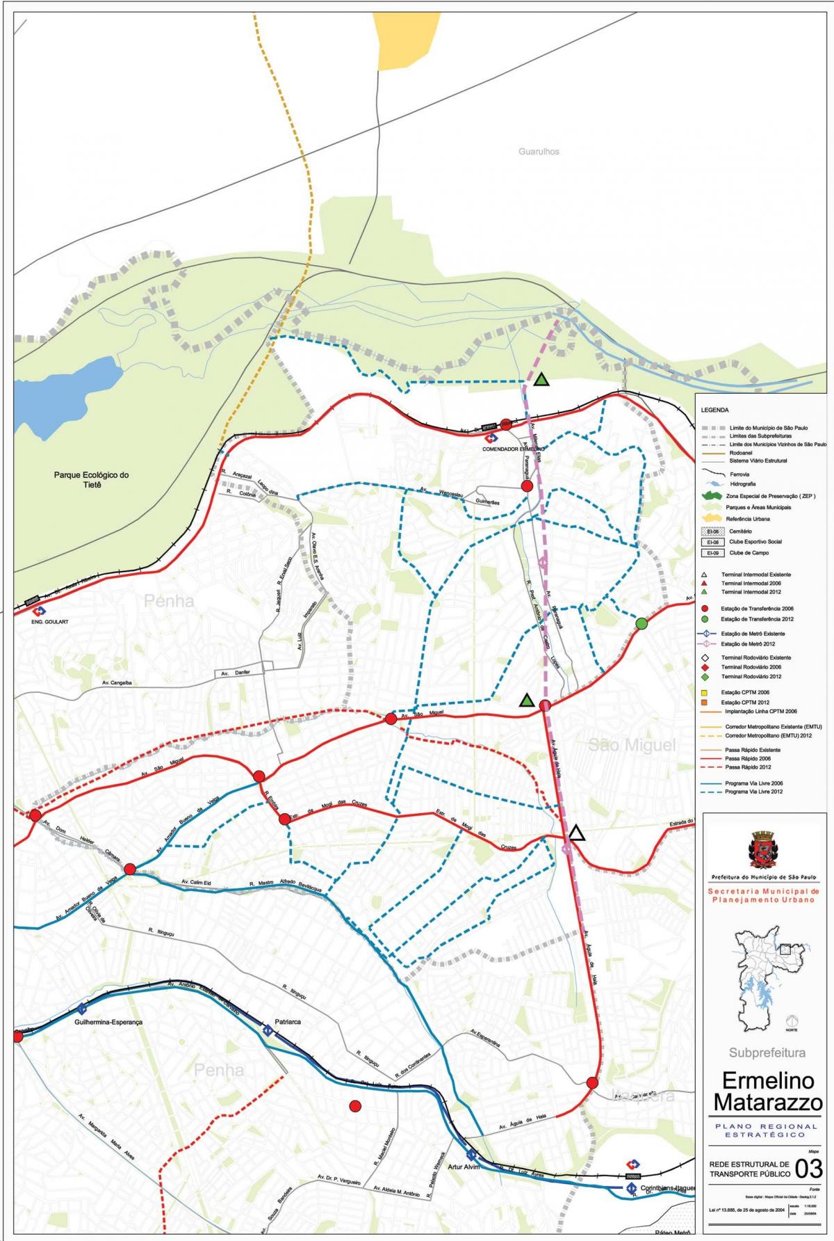 מפה של Ermelino Matarazzo סאו פאולו - תחבורה ציבורית