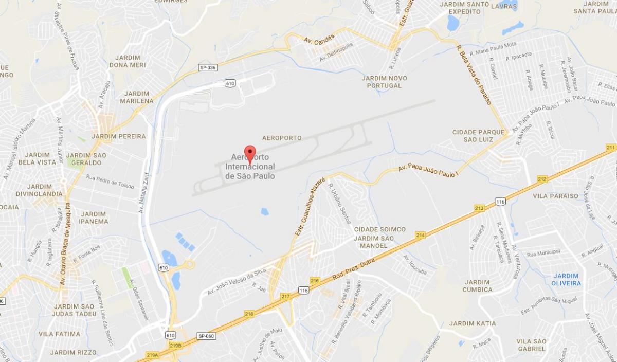 מפה של נמל התעופה Guarulhos