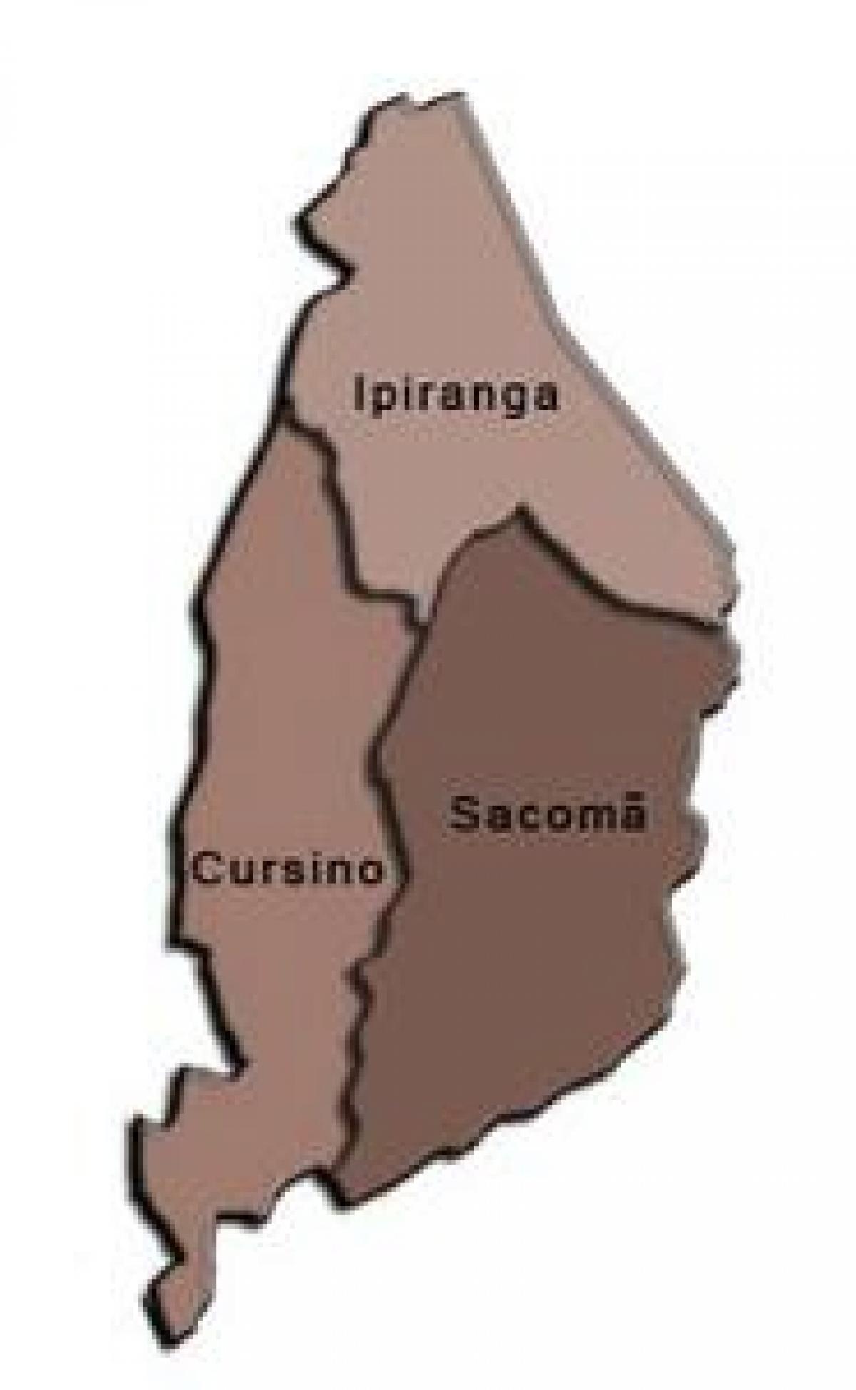 מפה של Ipiranga תת-פריפקטורה