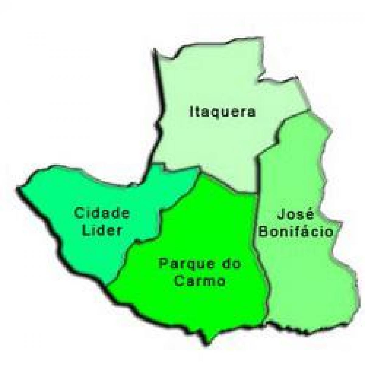 מפה של Itaquera תת-פריפקטורה