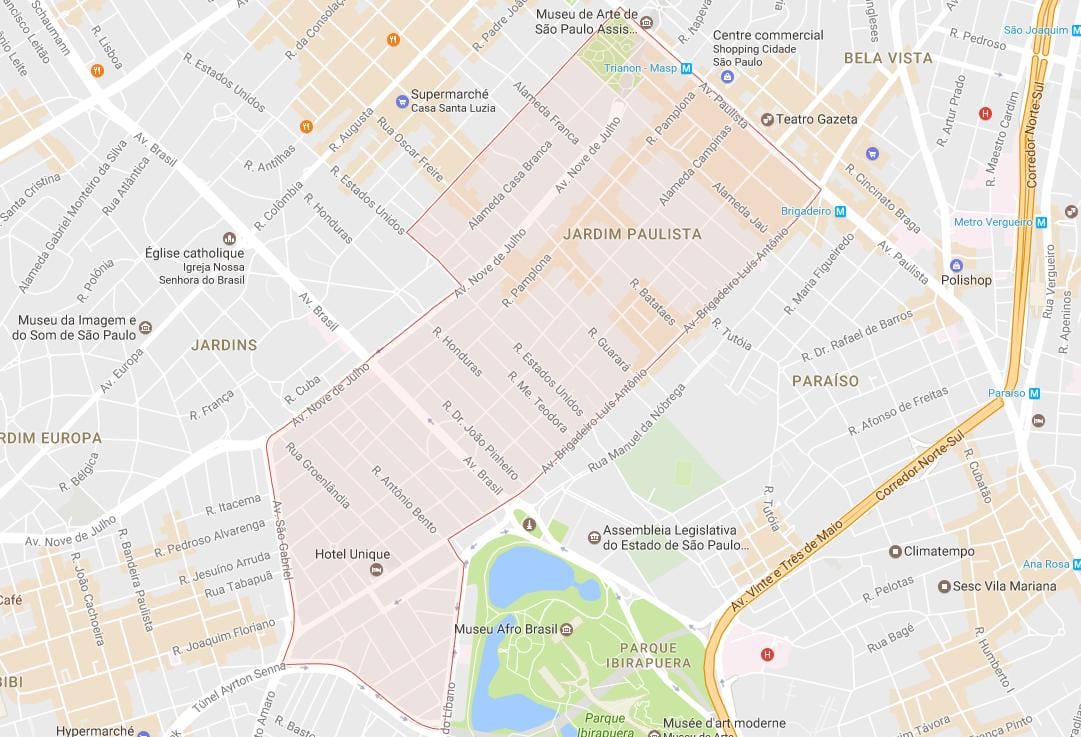 מפה של Jardim Paulista סאו פאולו