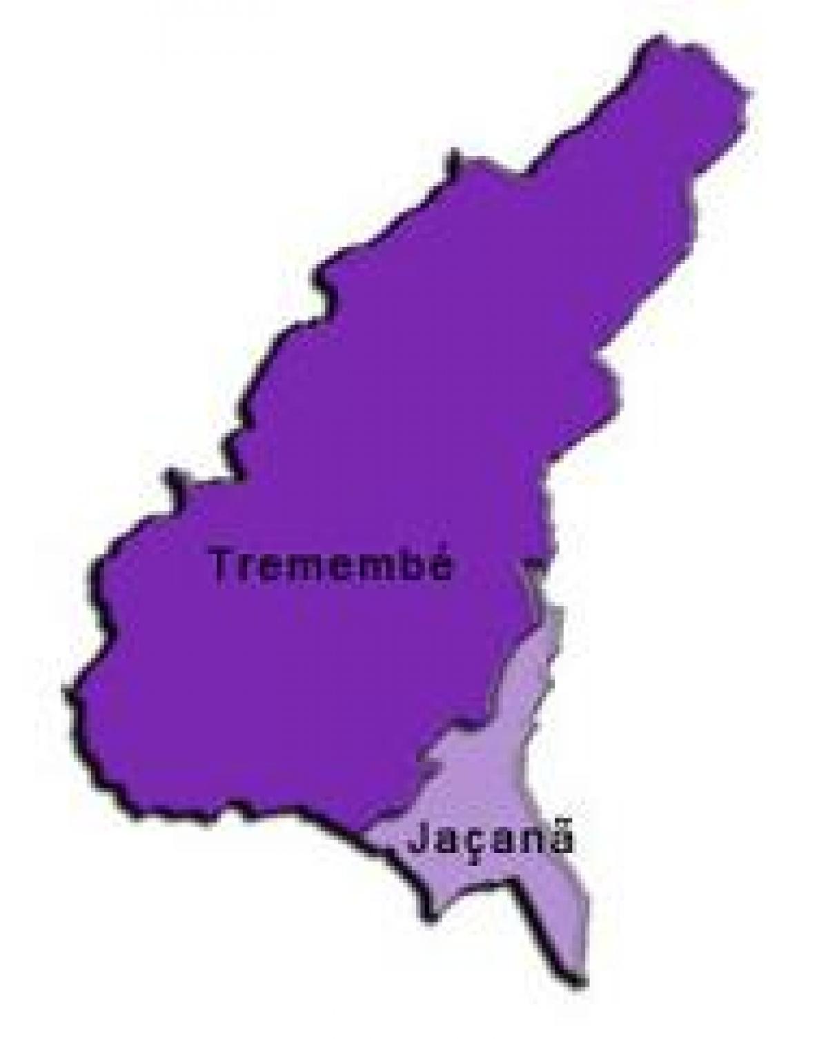 מפה של Jaçanã-Tremembé תת-פריפקטורה