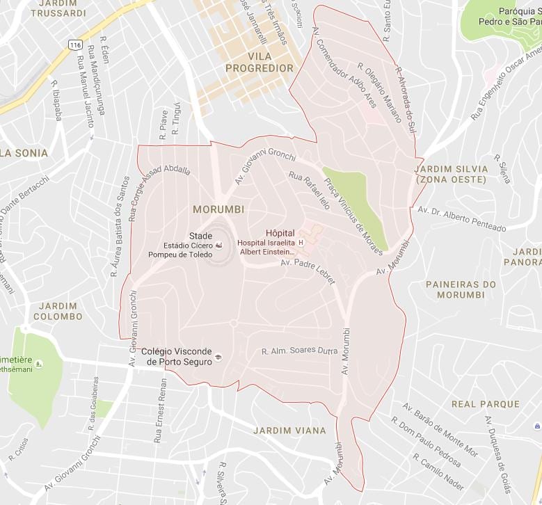 מפה של Morumbi סאו פאולו