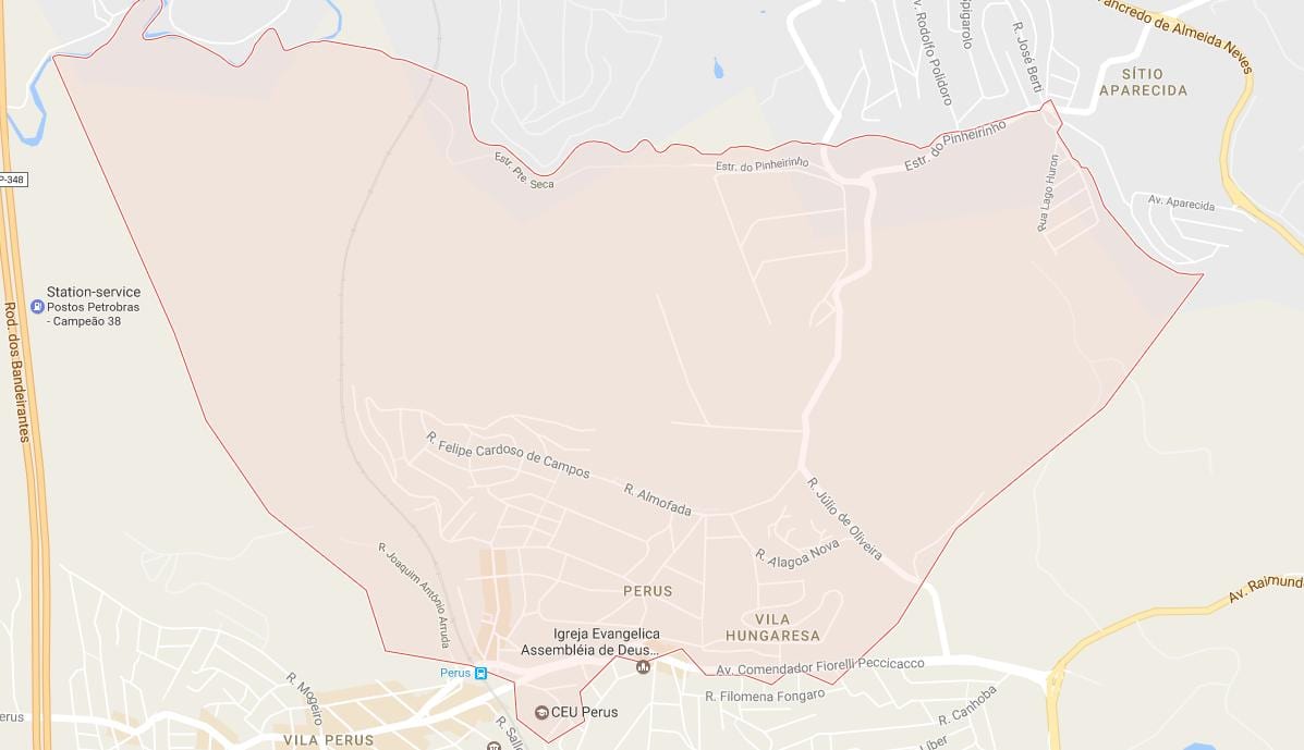 מפה של Perus סאו פאולו
