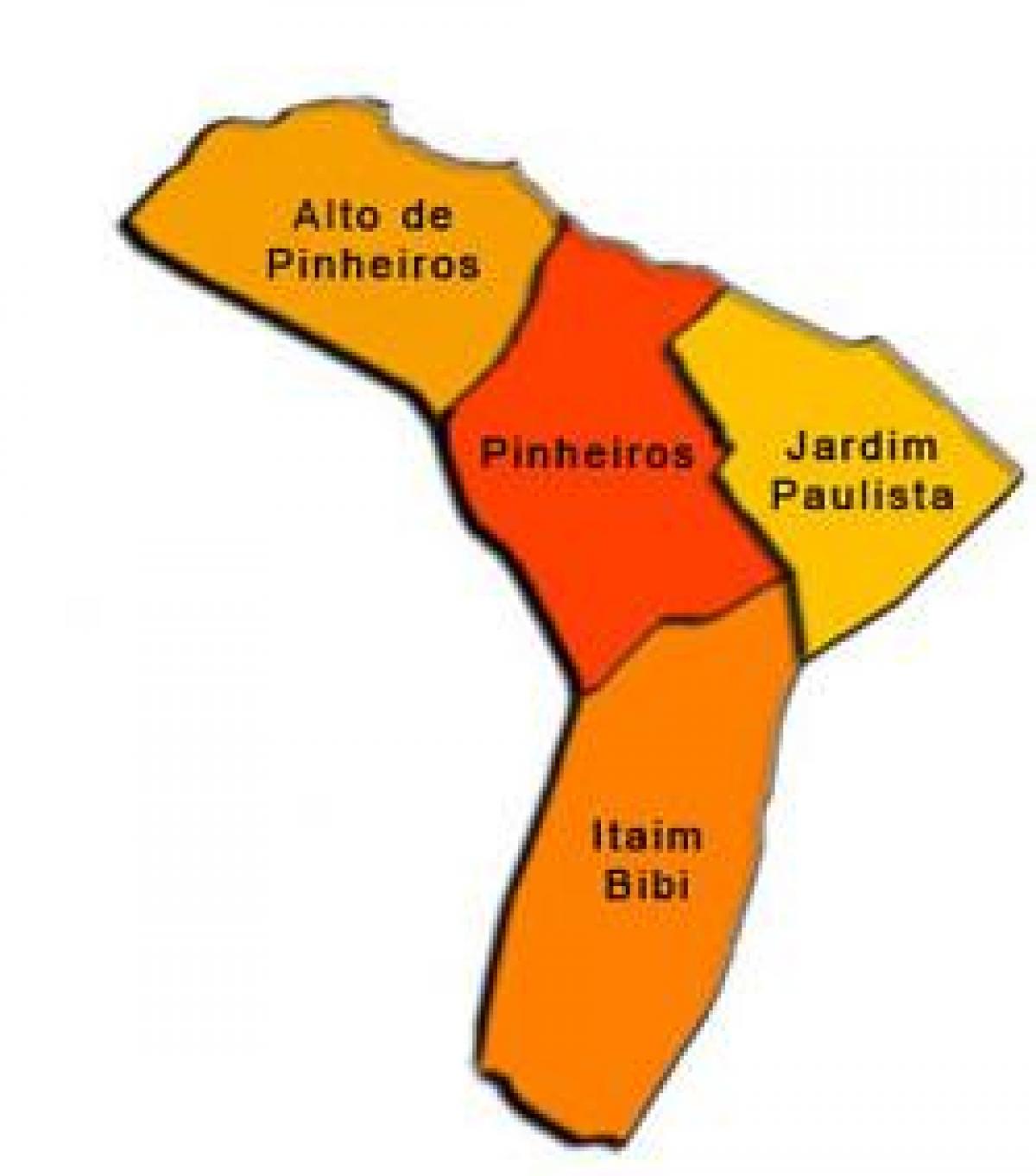מפה של Pinheiros תת-פריפקטורה