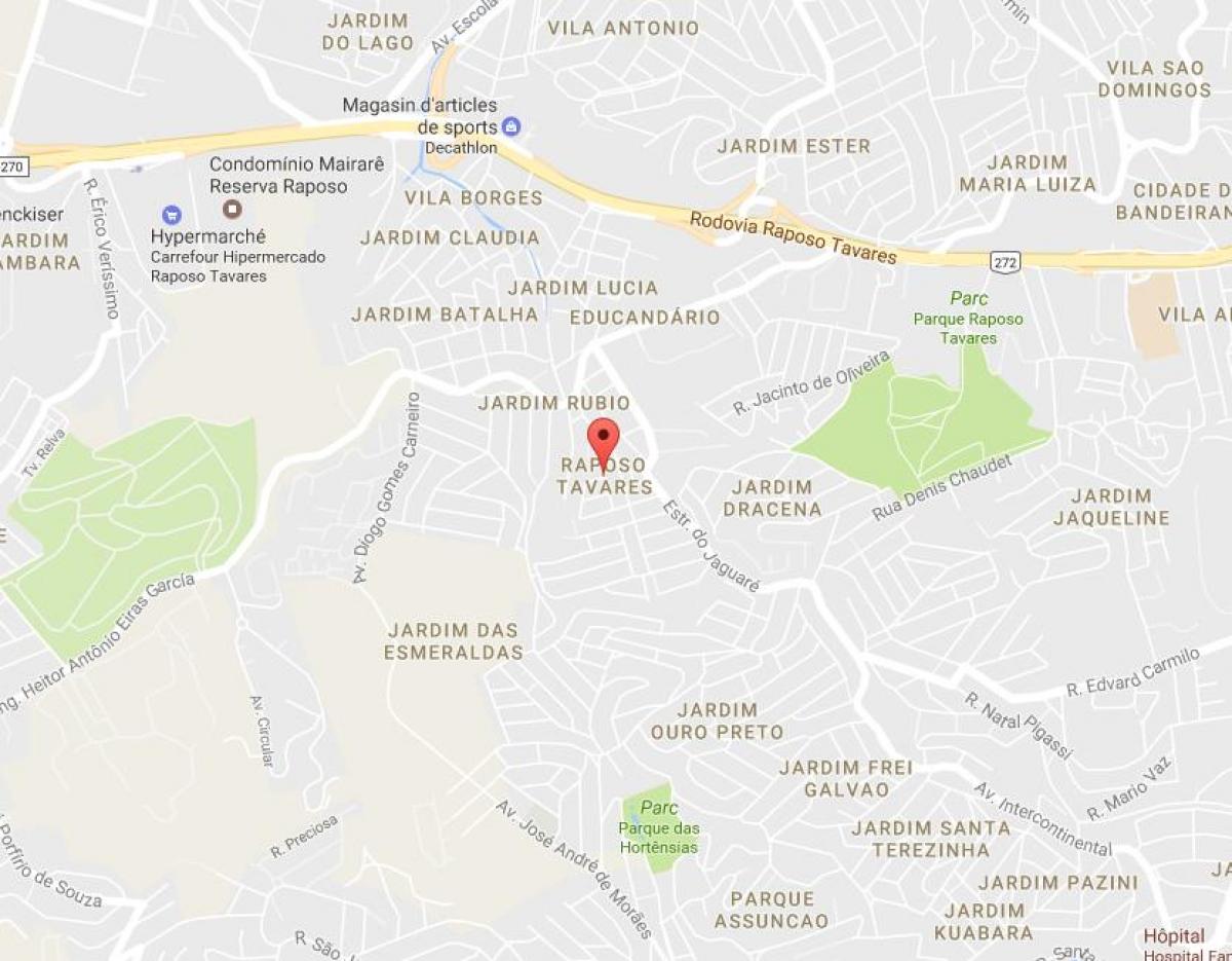 מפה של Raposo טווארס סאו פאולו