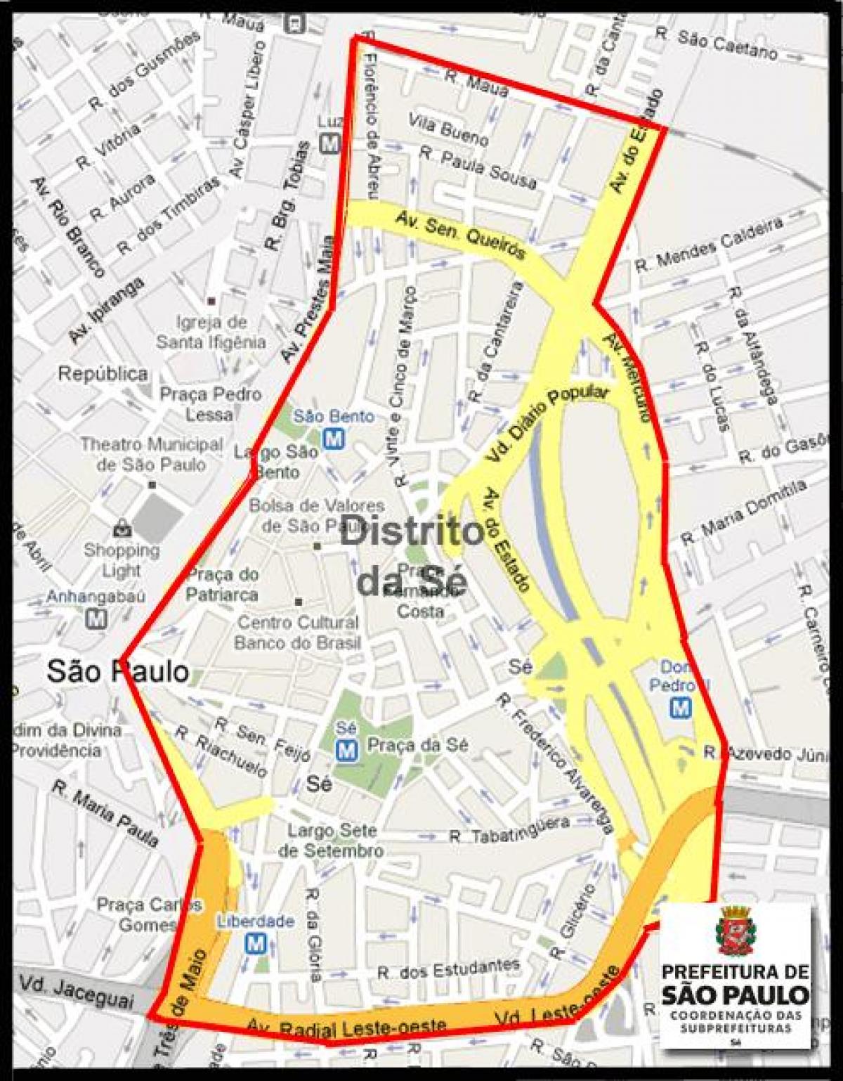 מפה של Sé סאו פאולו