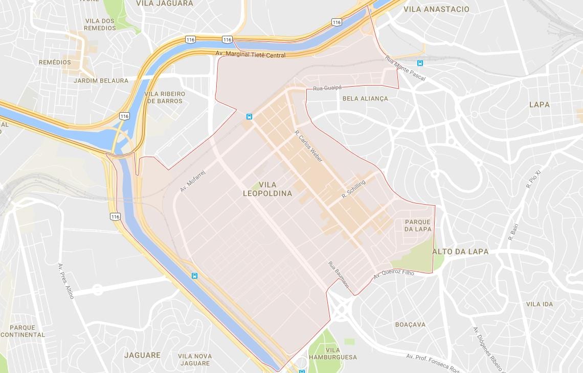 מפה של Vila Leopoldina סאו פאולו