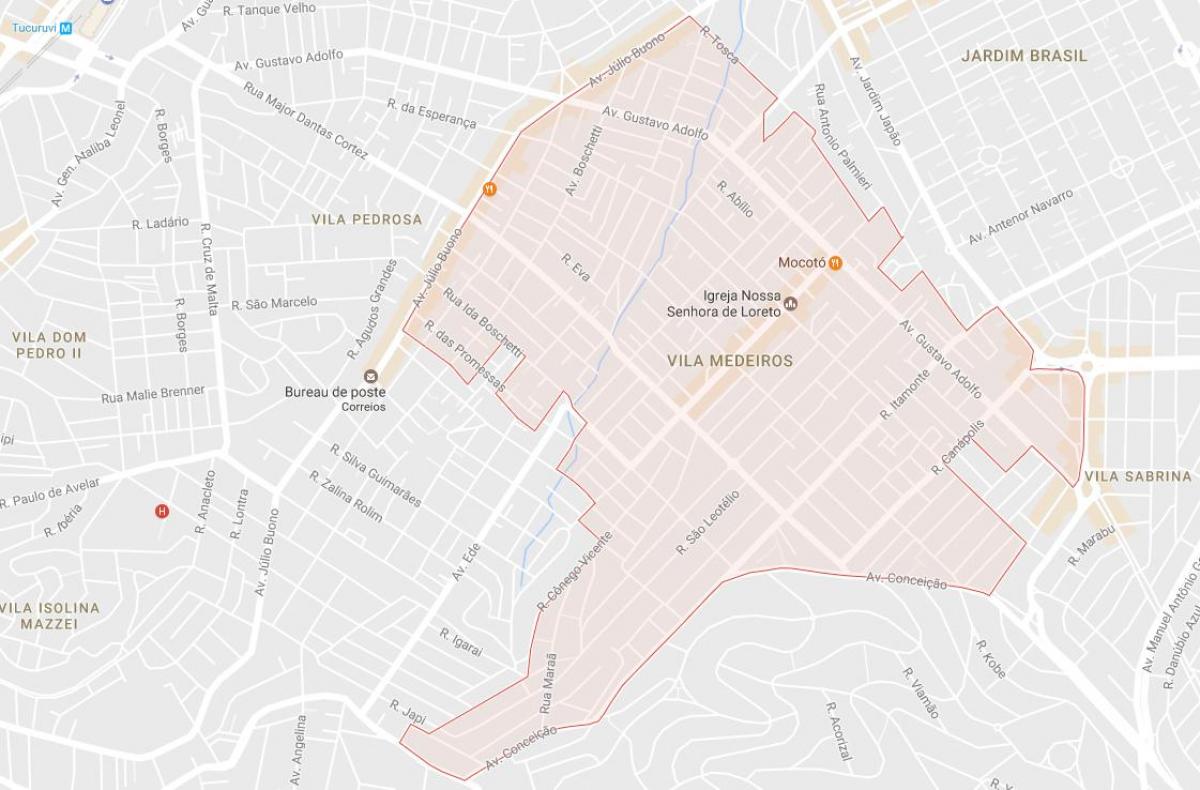 מפה של Vila מדריאוס סאו פאולו