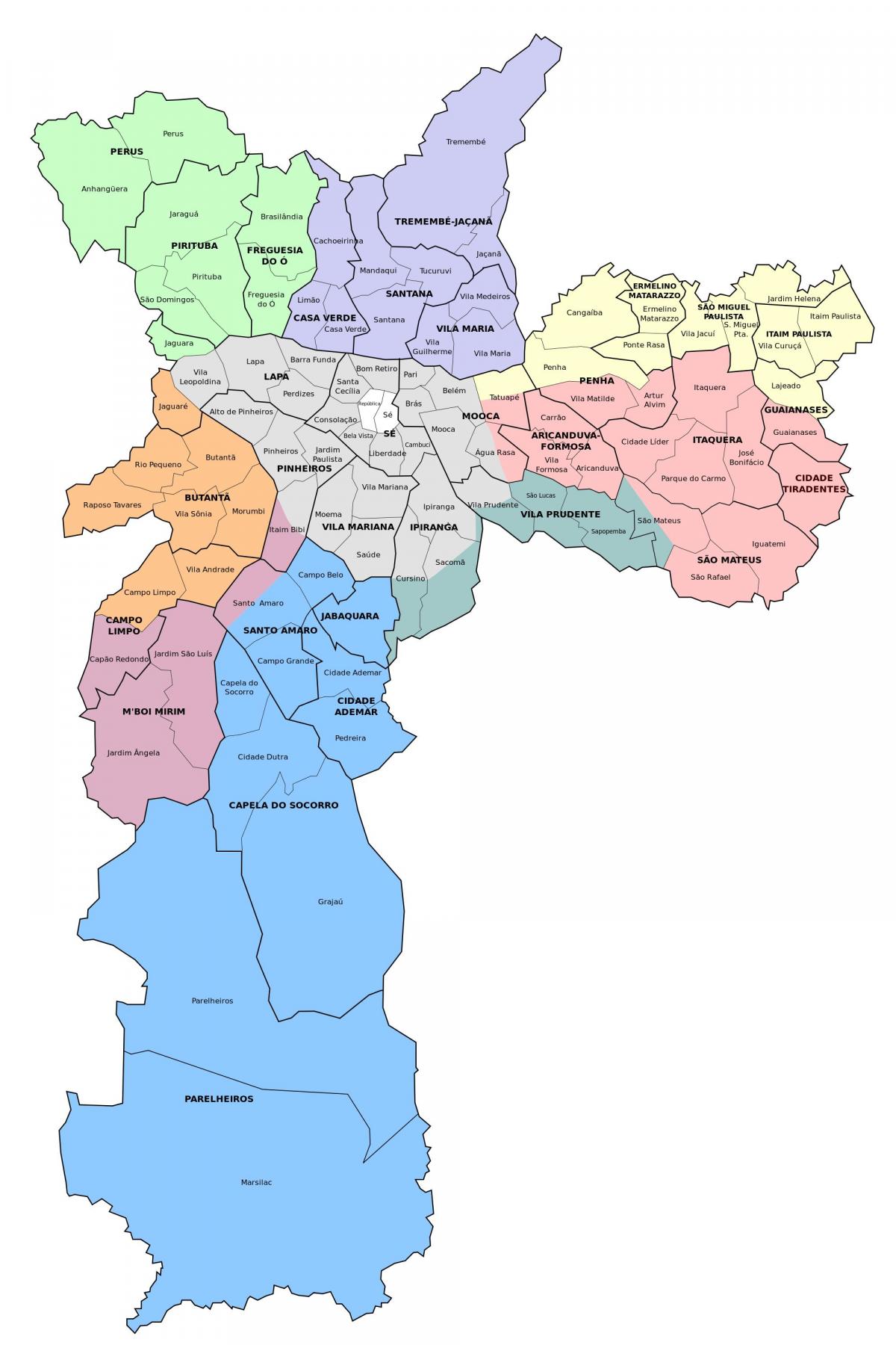 מפה של zonas SP