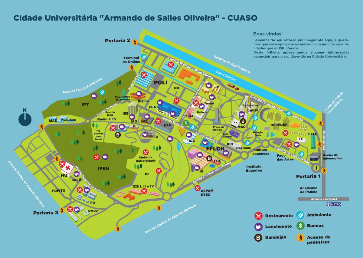 המפה של האוניברסיטה ארמנדו de Salles אוליביירה - CUASO