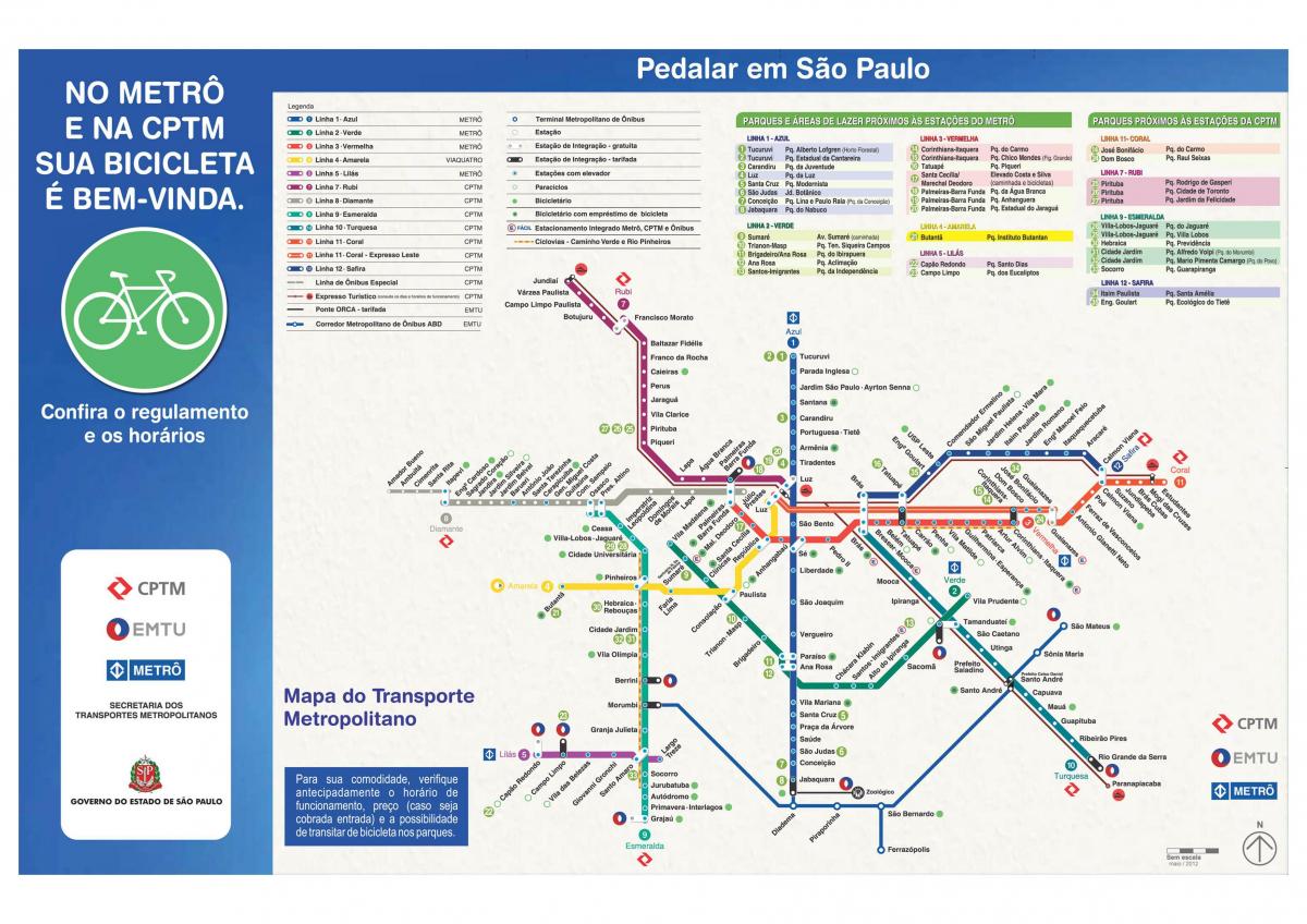 מפה של מדריך רכיבה על אופניים סאו פאולו