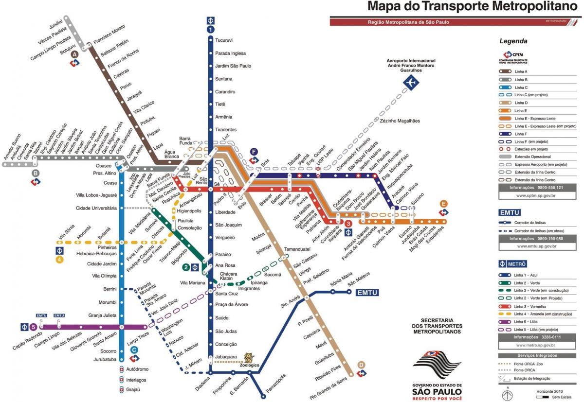 מפה של מטרופולין תחבורה של סאו פאולו