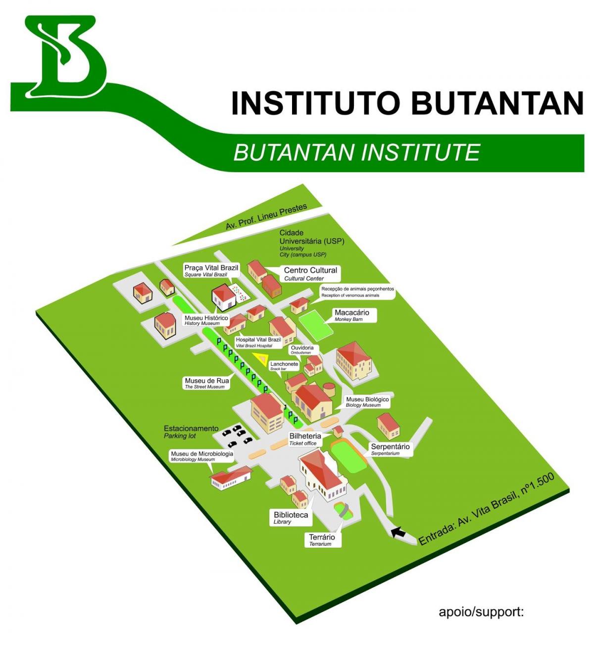מפה של מכון Butantan