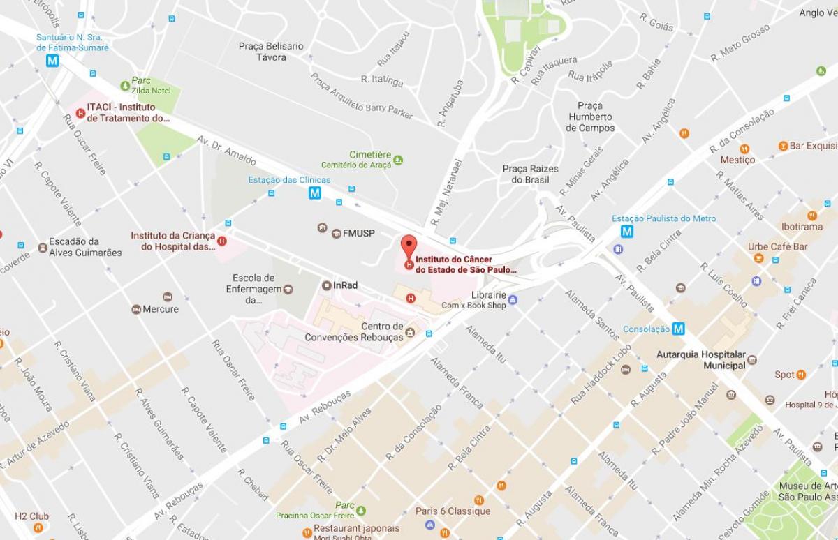 מפה של מכון הסרטן של סאו פאולו